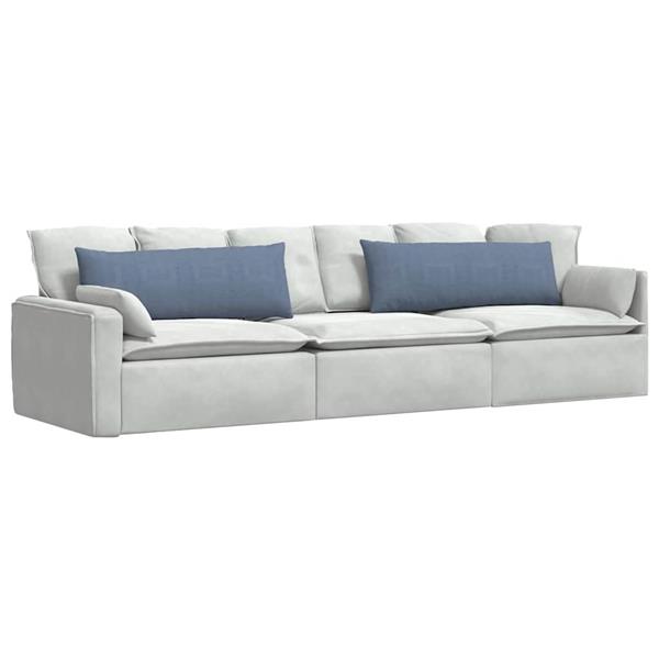 Grote foto vidaxl sofa kussens 2 pcs blauw 120 x 40 cm katoen stof huis en inrichting woningdecoratie