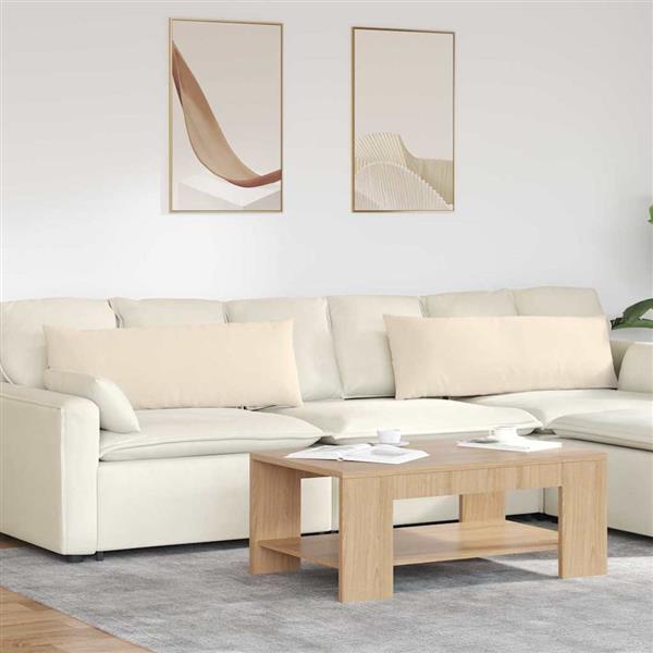 Grote foto vidaxl sofa kussens 2 pcs beige 120 x 40 cm stof huis en inrichting woningdecoratie