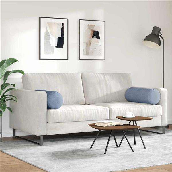 Grote foto vidaxl bolster kussens 2 pcs blauw 25 x 70 cm katoen stof huis en inrichting woningdecoratie