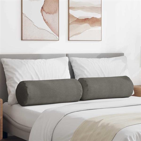 Grote foto vidaxl bolster kussens 2 pcs lichtgrijs 25 x 70 cm katoen stof huis en inrichting woningdecoratie