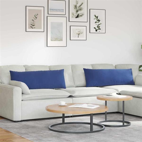 Grote foto vidaxl sofa kussens 2 pcs politieblauw 120 x 40 cm katoen stof huis en inrichting woningdecoratie