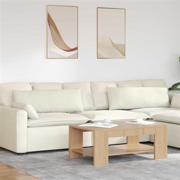 Grote foto vidaxl sofa kussens 2 pcs cr me 120 x 40 cm katoen stof huis en inrichting woningdecoratie