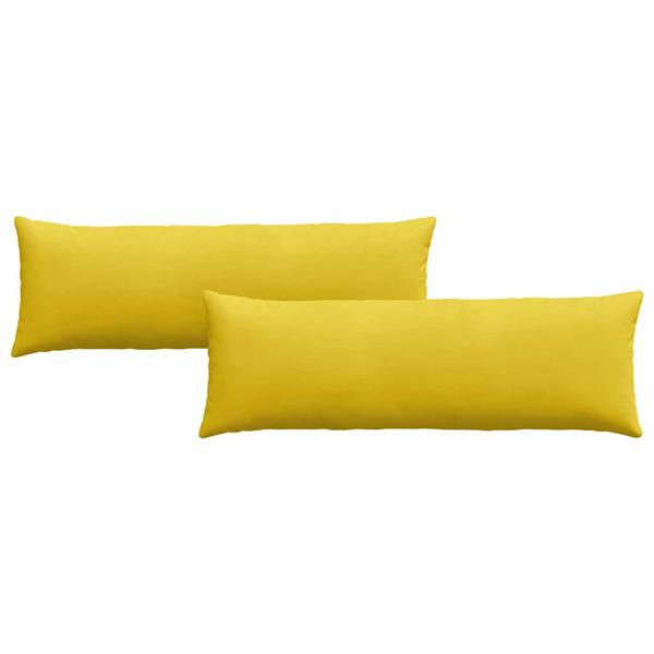 Grote foto vidaxl sofa kussens 2 pcs geel 120 x 40 cm katoen stof huis en inrichting woningdecoratie