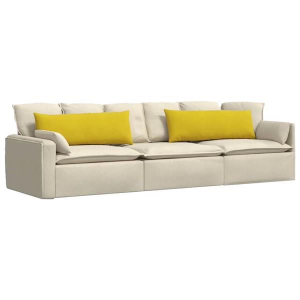 Grote foto vidaxl sofa kussens 2 pcs geel 120 x 40 cm katoen stof huis en inrichting woningdecoratie