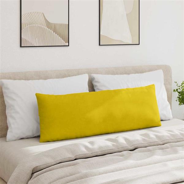 Grote foto vidaxl sofa kussens 2 pcs geel 120 x 40 cm katoen stof huis en inrichting woningdecoratie