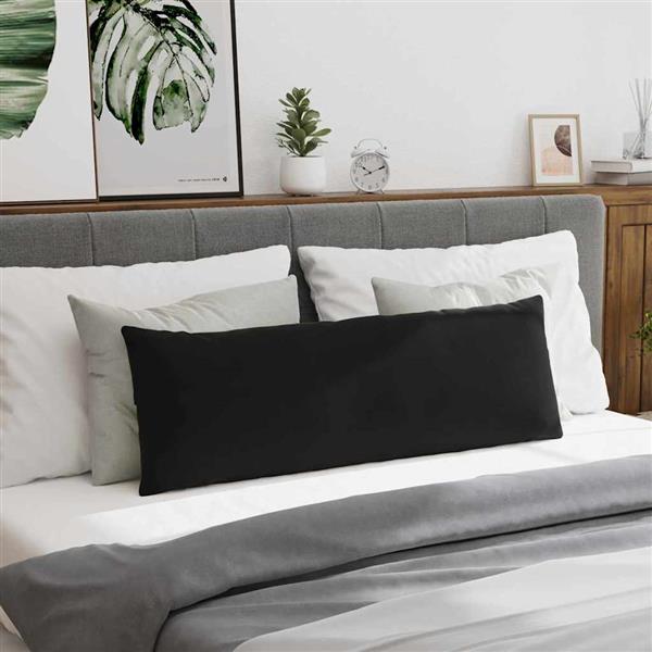 Grote foto vidaxl sofa kussens 2 pcs zwart 120 x 40 cm katoen stof huis en inrichting woningdecoratie