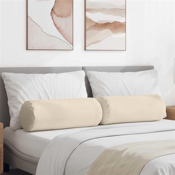 Grote foto vidaxl bolster kussens 2 pcs beige 25 x 70 cm microvezel stof huis en inrichting woningdecoratie