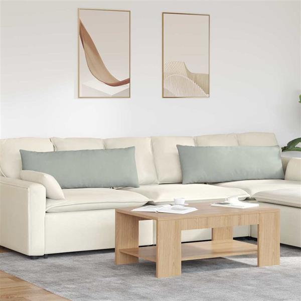 Grote foto vidaxl sofa kussens 2 pcs lichtgrijs 120 x 40 cm katoen stof huis en inrichting woningdecoratie