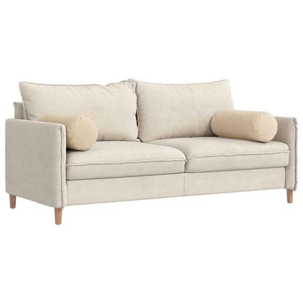 Grote foto vidaxl bolster kussens 2 pcs cr me 25 x 70 cm microvezel stof huis en inrichting woningdecoratie