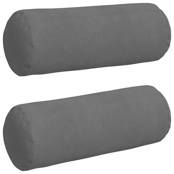 Grote foto vidaxl bolster kussens 2 pcs donkergrijs 25 x 70 cm microvezel stof huis en inrichting woningdecoratie
