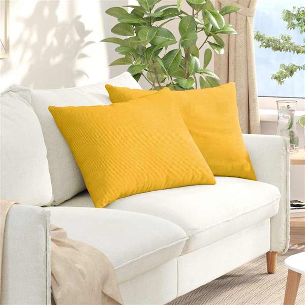 Grote foto vidaxl sofa kussens 2 pcs lichtgeel 70 x 50 cm katoen stof huis en inrichting woningdecoratie