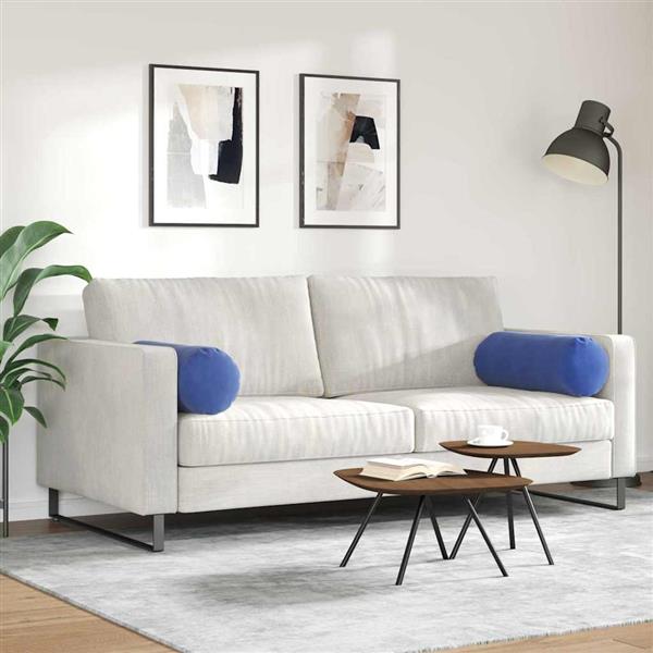 Grote foto vidaxl bolster kussens 2 pcs politieblauw 25 x 70 cm katoen stof huis en inrichting woningdecoratie