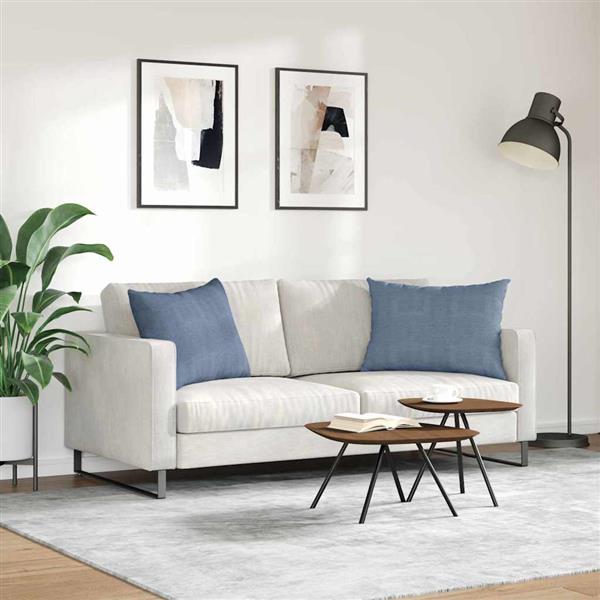 Grote foto vidaxl sofa kussens 2 pcs blauw 70 x 50 cm katoen stof huis en inrichting woningdecoratie