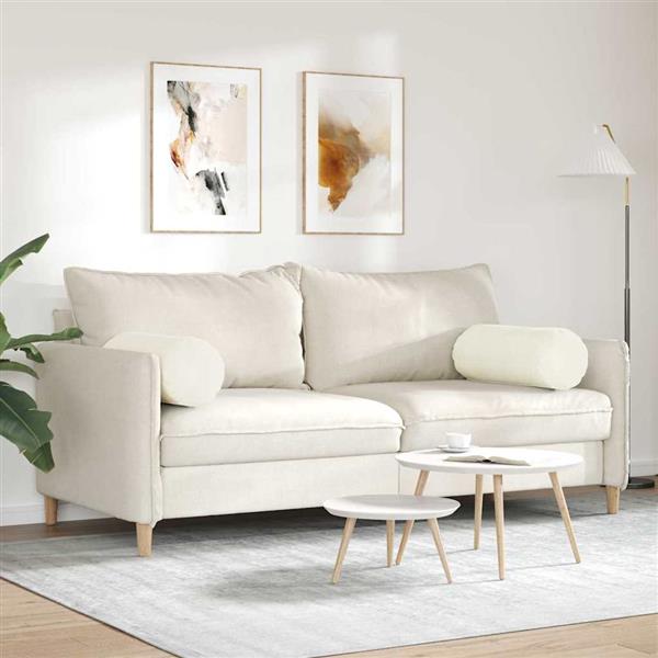 Grote foto vidaxl bolster kussens 2 pcs cr me 25 x 70 cm katoen stof huis en inrichting woningdecoratie
