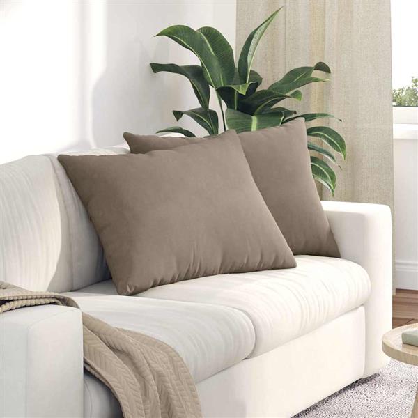 Grote foto vidaxl sofa kussens 2 pcs taupe 70 x 50 cm stof huis en inrichting woningdecoratie