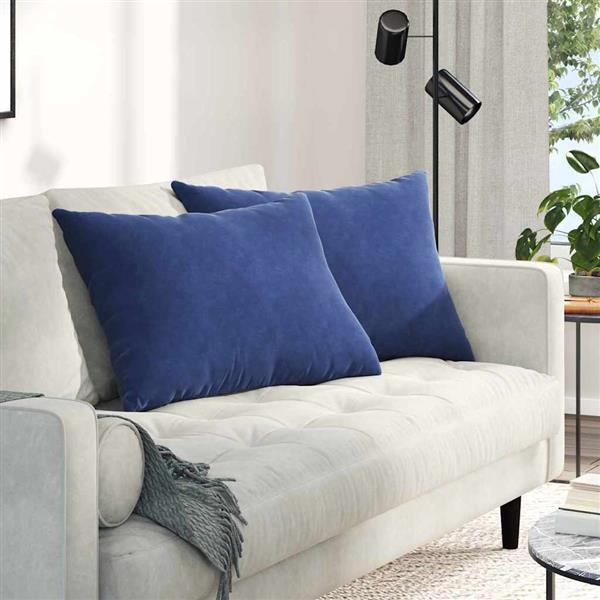 Grote foto vidaxl sofa kussens 2 pcs politieblauw 70 x 50 cm katoen stof huis en inrichting woningdecoratie