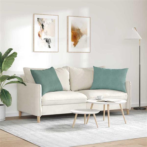 Grote foto vidaxl sofa kussens 2 pcs zeegroen 70 x 50 cm katoen stof huis en inrichting woningdecoratie