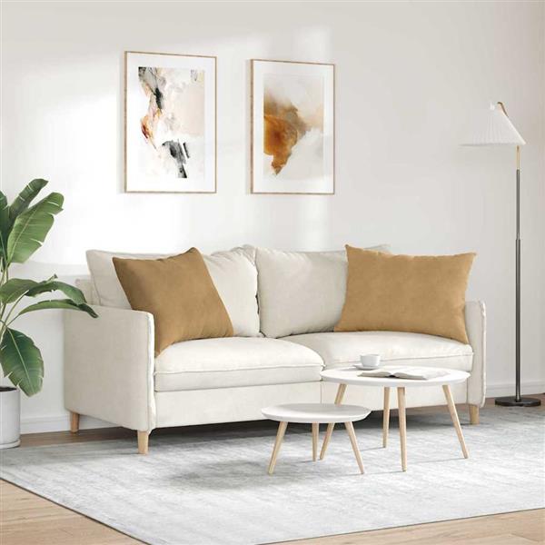 Grote foto vidaxl sofa kussens 2 pcs bruin 70 x 50 cm katoen stof huis en inrichting woningdecoratie