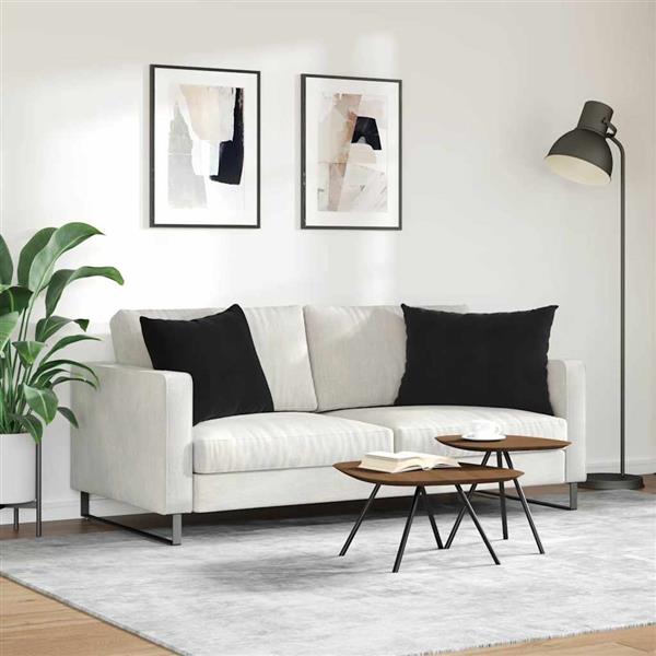 Grote foto vidaxl sofa kussens 2 pcs zwart 70 x 50 cm katoen stof huis en inrichting woningdecoratie