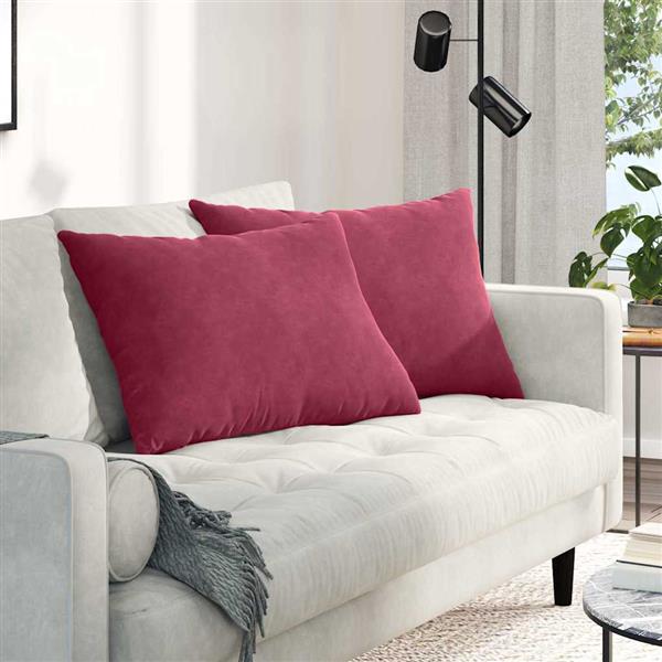 Grote foto vidaxl sofa kussens 2 pcs wijnrood 70 x 50 cm katoen stof huis en inrichting woningdecoratie