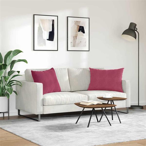 Grote foto vidaxl sofa kussens 2 pcs wijnrood 70 x 50 cm katoen stof huis en inrichting woningdecoratie
