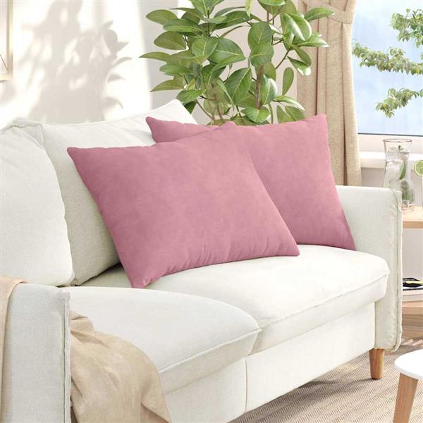 Grote foto vidaxl sofa kussens 2 pcs roze 70 x 50 cm katoen stof huis en inrichting woningdecoratie