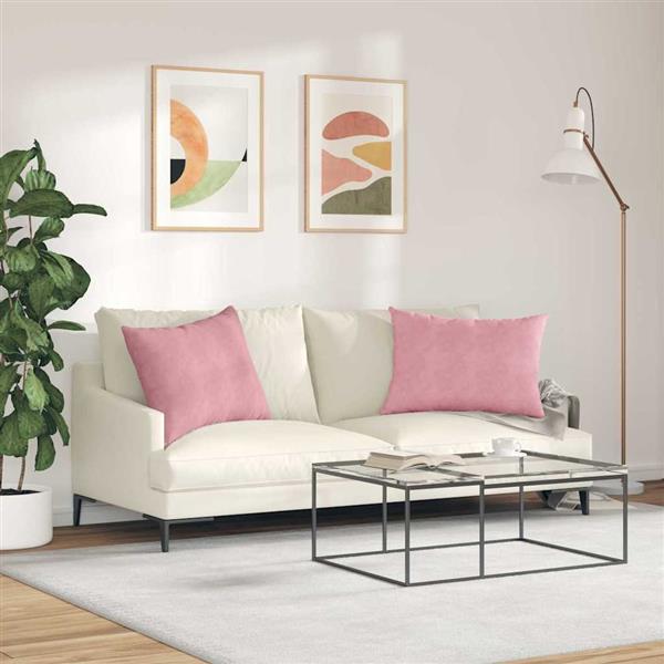Grote foto vidaxl sofa kussens 2 pcs roze 70 x 50 cm katoen stof huis en inrichting woningdecoratie