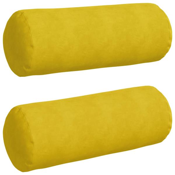 Grote foto vidaxl bolster kussens 2 pcs geel 25 x 70 cm katoen stof huis en inrichting woningdecoratie
