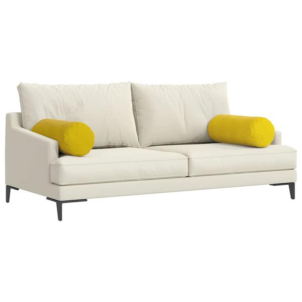 Grote foto vidaxl bolster kussens 2 pcs geel 25 x 70 cm katoen stof huis en inrichting woningdecoratie