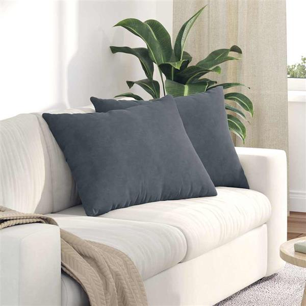 Grote foto vidaxl sofa kussens 2 pcs donkergrijs 70 x 50 cm katoen stof huis en inrichting woningdecoratie