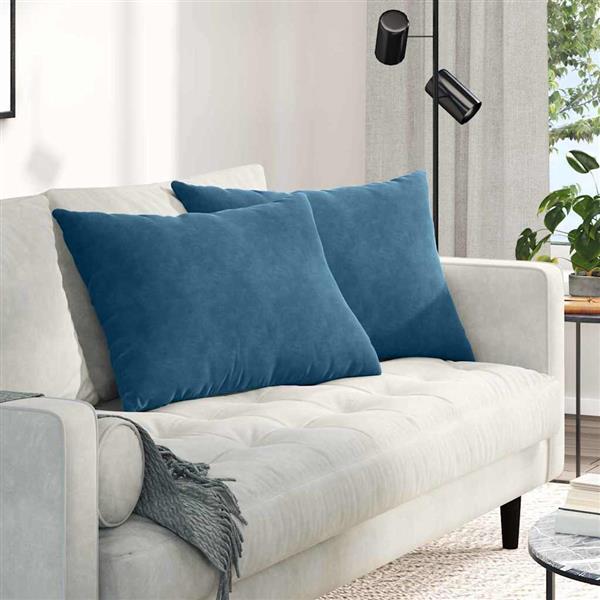 Grote foto vidaxl sofa kussens 2 pcs blauw 70 x 50 cm katoen stof huis en inrichting woningdecoratie