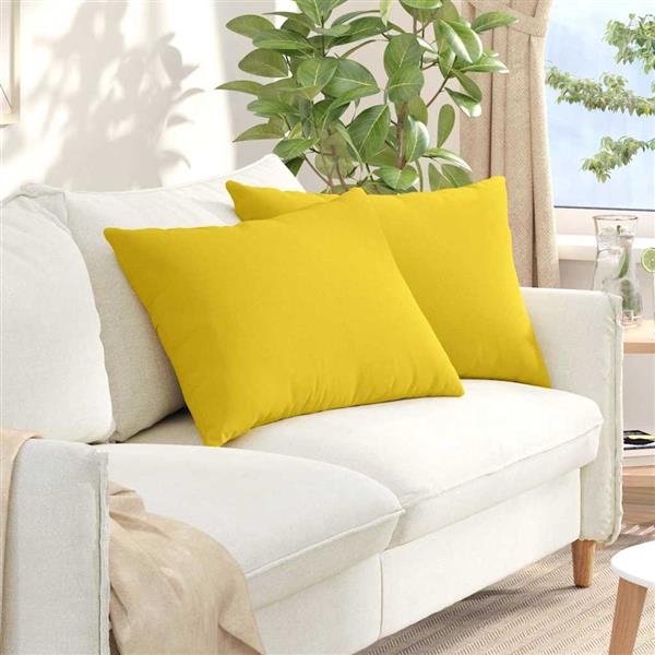 Grote foto vidaxl sofa kussens 2 pcs lichtgeel 70 x 50 cm stof huis en inrichting woningdecoratie
