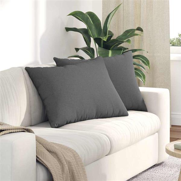 Grote foto vidaxl sofa kussens 2 pcs donkergrijs 70 x 50 cm stof huis en inrichting woningdecoratie