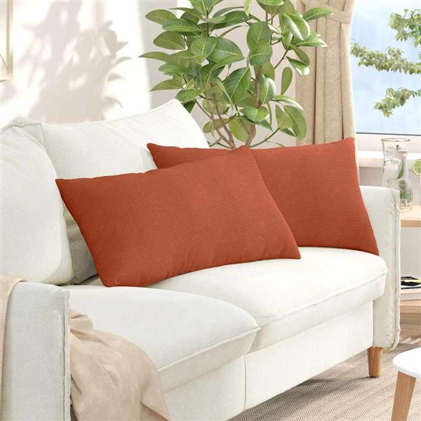 Grote foto vidaxl sofa kussens 2 pcs rood oranje 80 x 40 cm katoen stof huis en inrichting woningdecoratie