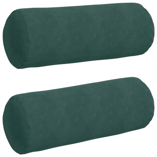 Grote foto vidaxl bolster kussens 2 pcs donkergroen 25 x 70 cm katoen stof huis en inrichting woningdecoratie