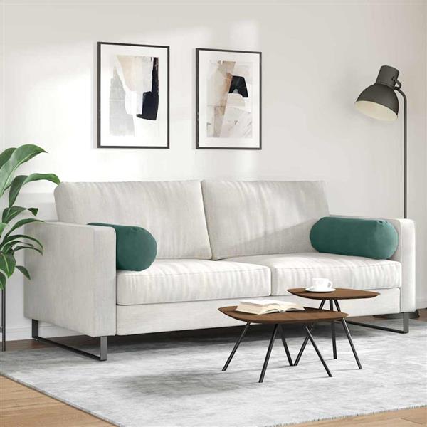 Grote foto vidaxl bolster kussens 2 pcs donkergroen 25 x 70 cm katoen stof huis en inrichting woningdecoratie