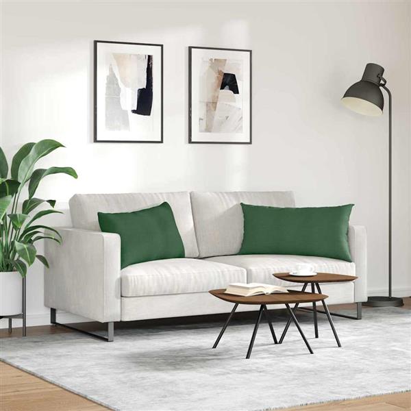Grote foto vidaxl sofa kussens 2 pcs donkergroen 80 x 40 cm katoen stof huis en inrichting woningdecoratie