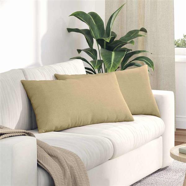Grote foto vidaxl sofa kussens 2 pcs grijs groen 80 x 40 cm katoen stof huis en inrichting woningdecoratie
