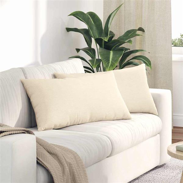 Grote foto vidaxl sofa kussens 2 pcs cr me 80 x 40 cm katoen stof huis en inrichting woningdecoratie