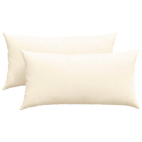 Grote foto vidaxl sofa kussens 2 pcs cr me 80 x 40 cm katoen stof huis en inrichting woningdecoratie