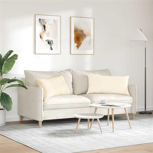 Grote foto vidaxl sofa kussens 2 pcs cr me 80 x 40 cm katoen stof huis en inrichting woningdecoratie