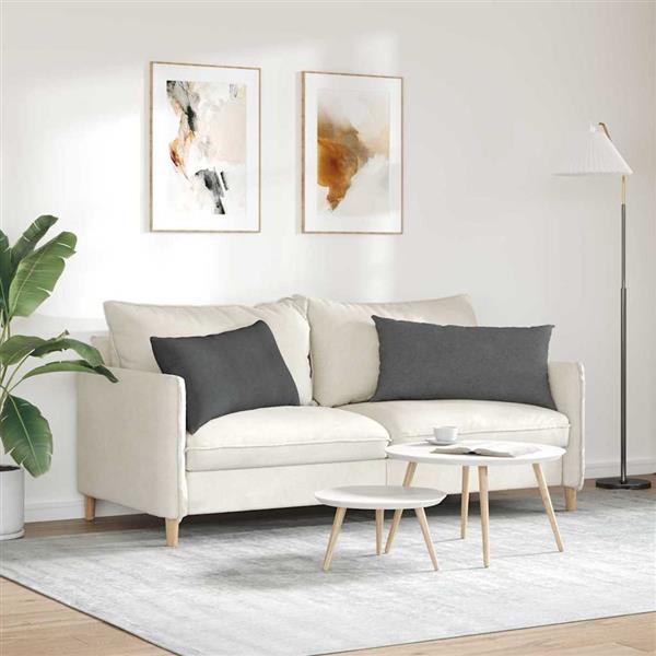Grote foto vidaxl sofa kussens 2 pcs donkergrijs 80 x 40 cm katoen stof huis en inrichting woningdecoratie