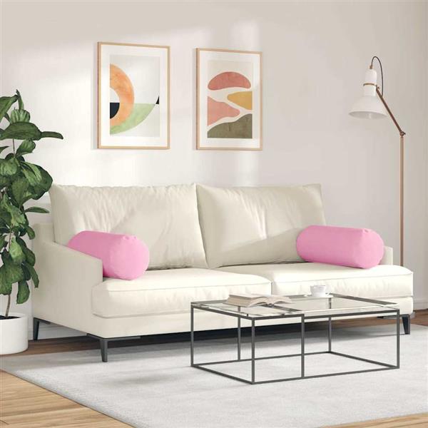 Grote foto vidaxl bolster kussens 2 pcs roze 25 x 70 cm stof huis en inrichting woningdecoratie