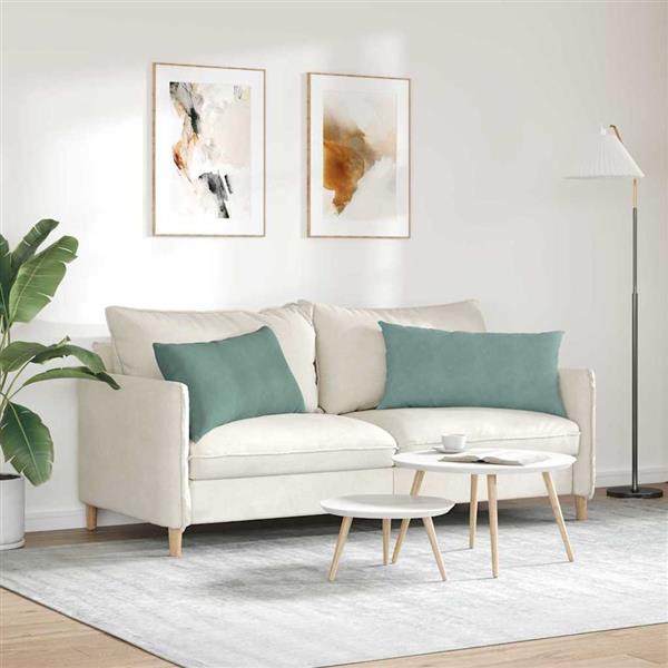 Grote foto vidaxl sofa kussens 2 pcs zeegroen 80 x 40 cm katoen stof huis en inrichting woningdecoratie