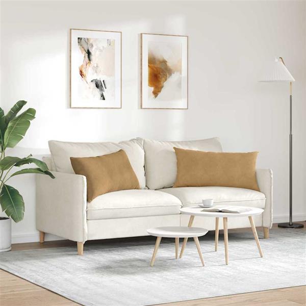 Grote foto vidaxl sofa kussens 2 pcs bruin 80 x 40 cm katoen stof huis en inrichting woningdecoratie