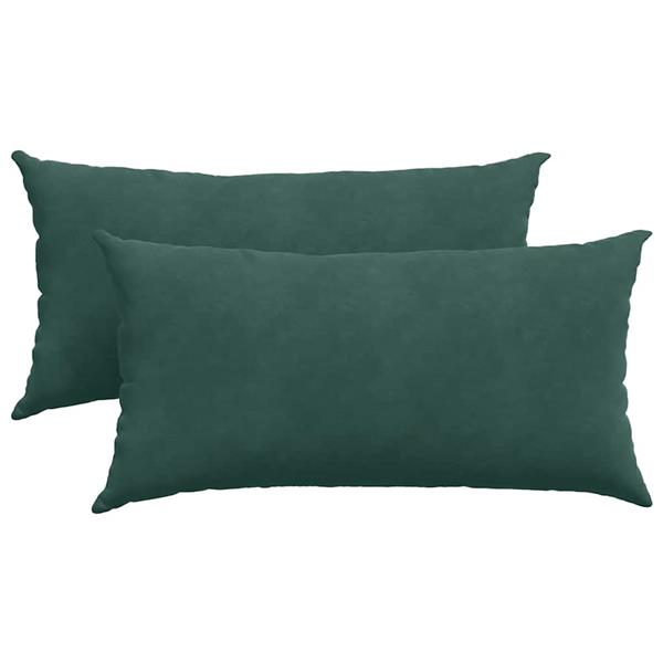 Grote foto vidaxl sofa kussens 2 pcs donkergroen 80 x 40 cm katoen stof huis en inrichting woningdecoratie