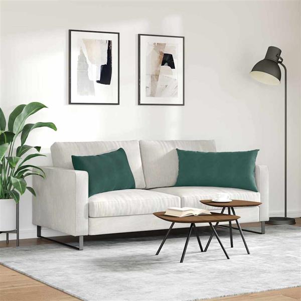 Grote foto vidaxl sofa kussens 2 pcs donkergroen 80 x 40 cm katoen stof huis en inrichting woningdecoratie