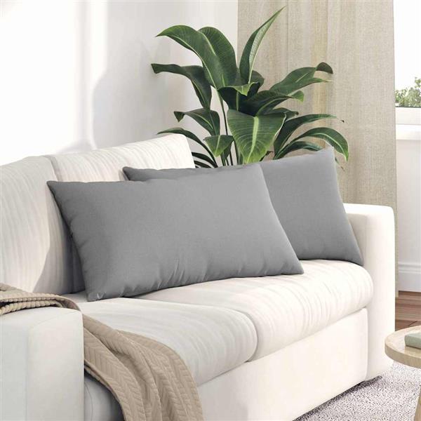Grote foto vidaxl sofa kussens 2 pcs grijs 80 x 40 cm stof huis en inrichting woningdecoratie
