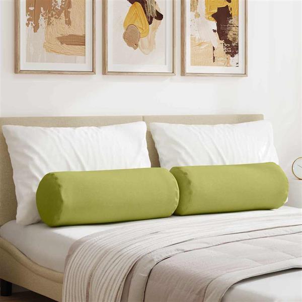 Grote foto vidaxl bolster kussens 2 pcs lichtgroen 25 x 70 cm stof huis en inrichting woningdecoratie