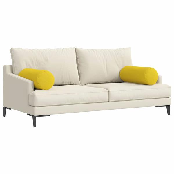 Grote foto vidaxl bolster kussens 2 pcs lichtgeel 25 x 70 cm stof huis en inrichting woningdecoratie